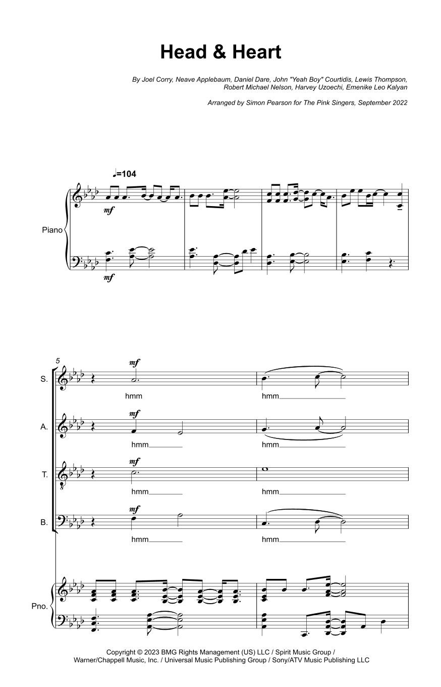 Head & Heart (arr. Simon Pearson)