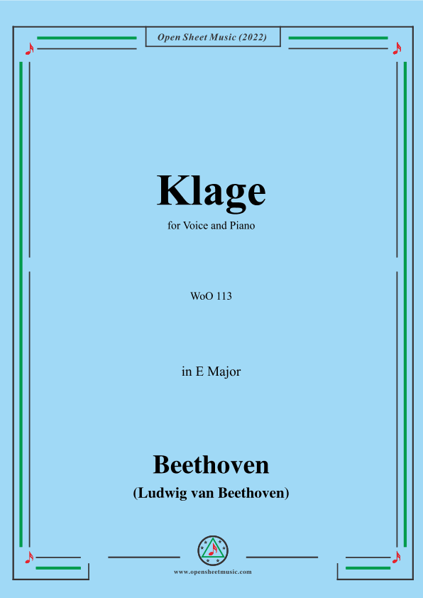 Beethoven-Klage,WoO 113 (arr. OSM Press)