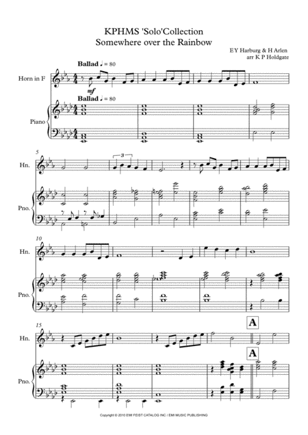 Over The Rainbow (arr. Kevin P Holdgate)