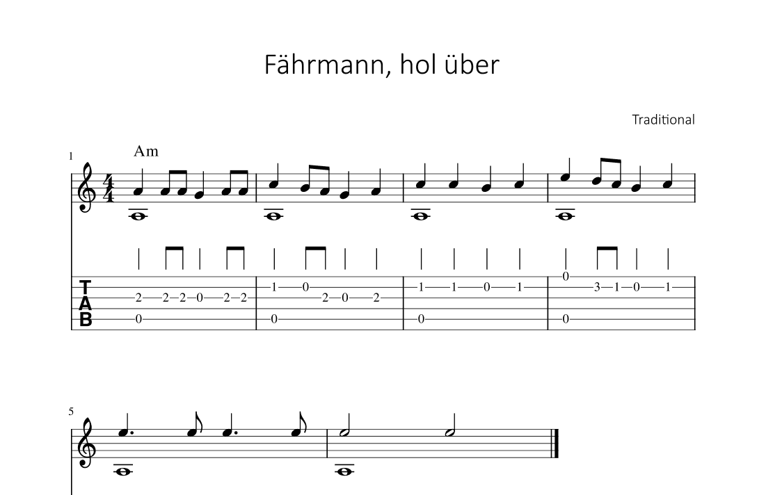Fährmann, hol über (arr. Bettina Schipp)