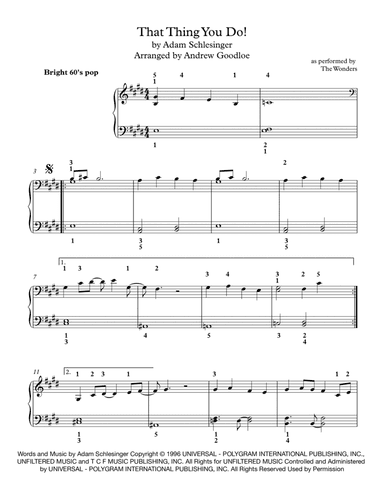 That Thing You Do! (arr. Andrew Goodloe)