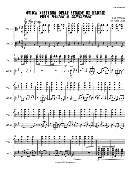 Boccherini Music from MASTER AND COMMANDER - Viola Duet (arr. Alison Gillies)