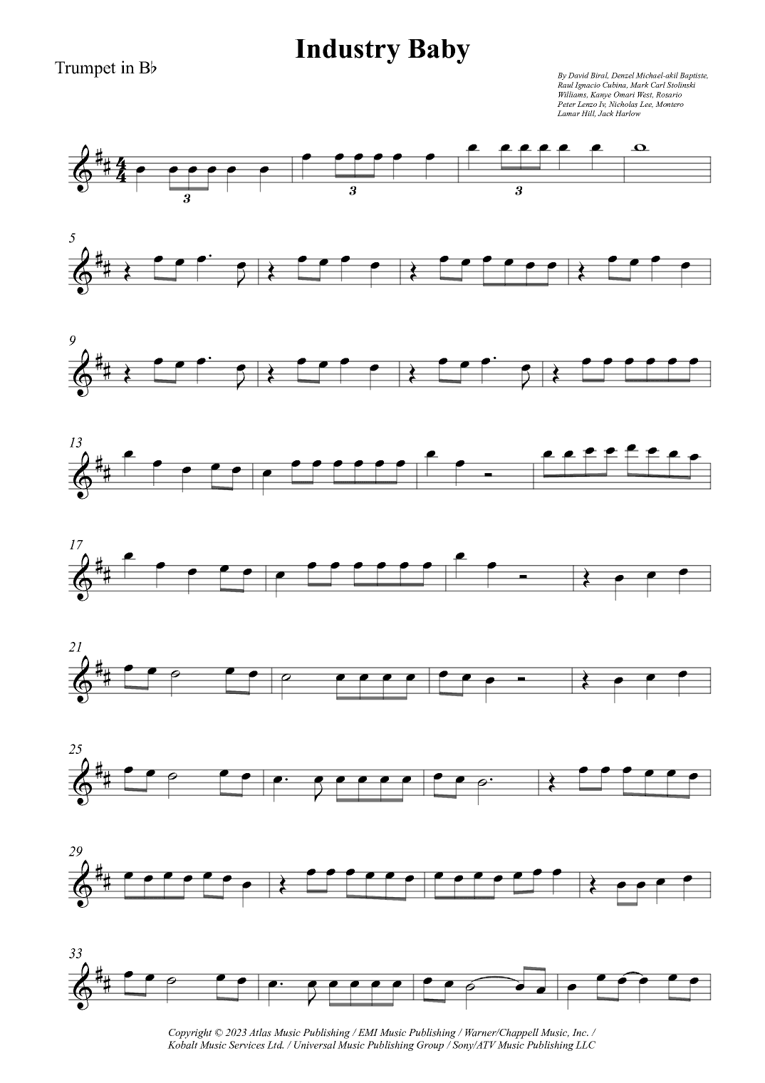 Industry Baby (arr. Wesley S. SIlva)