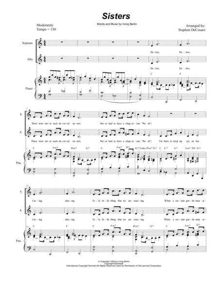 Sisters (arr. Stephen DeCesare)