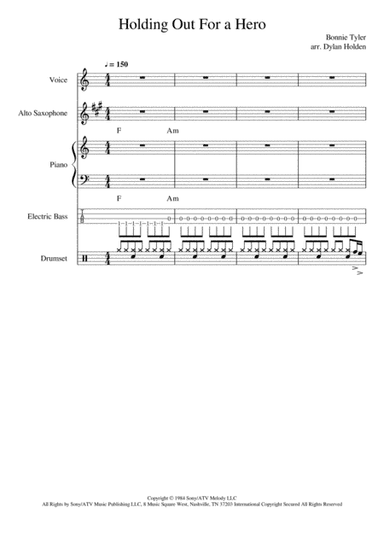 Holding Out For A Hero (arr. Dylan Holden)