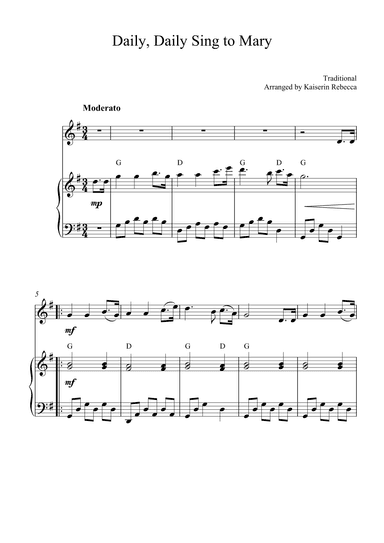 Daily, Daily Sing to Mary (arr. Kaiserin Rebecca)
