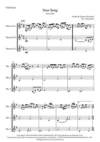 Your Song (arr. Fabio Britto)