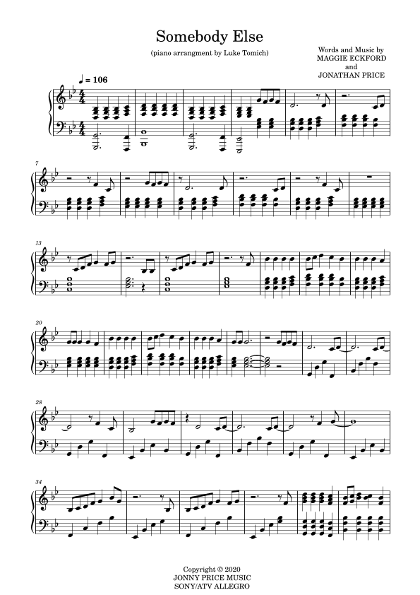 Somebody Else (arr. Luke Tomich)