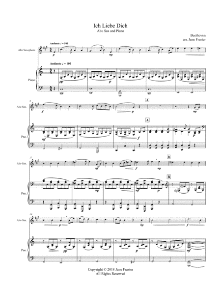 Ich Liebe Dich (arr. Jane Frasiedr)