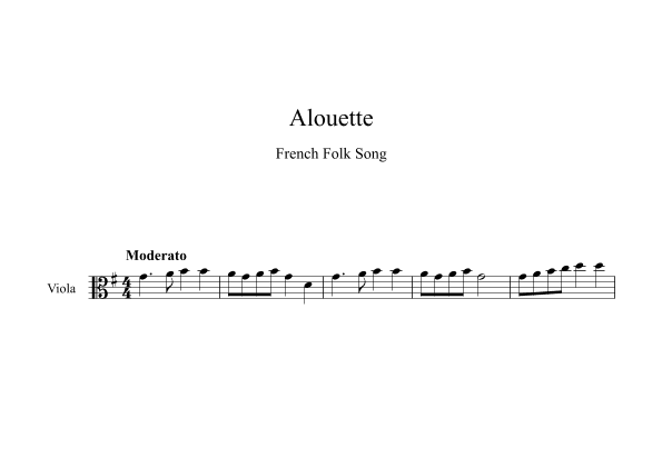 Alouette - French Folk Song (Viola) (arr. Digital Book Music)