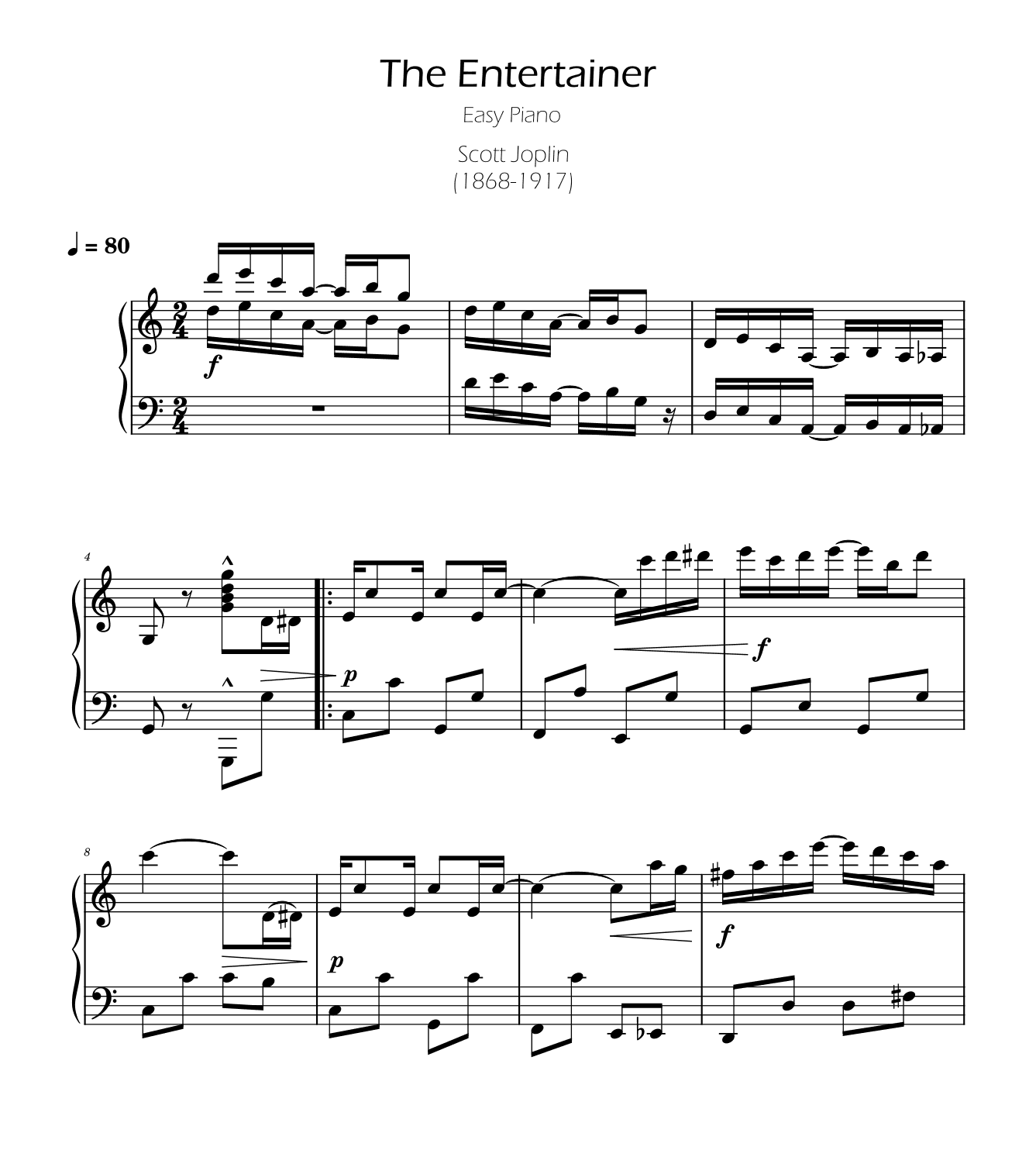 The Entertainer - Ragtime - Easy Piano (arr. Ygor Nunes)
