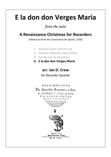 E la don don Verges Maria (arr. Ian D. Crew)