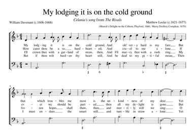 My lodging it is on the cold ground (arr. Early Music Scores)
