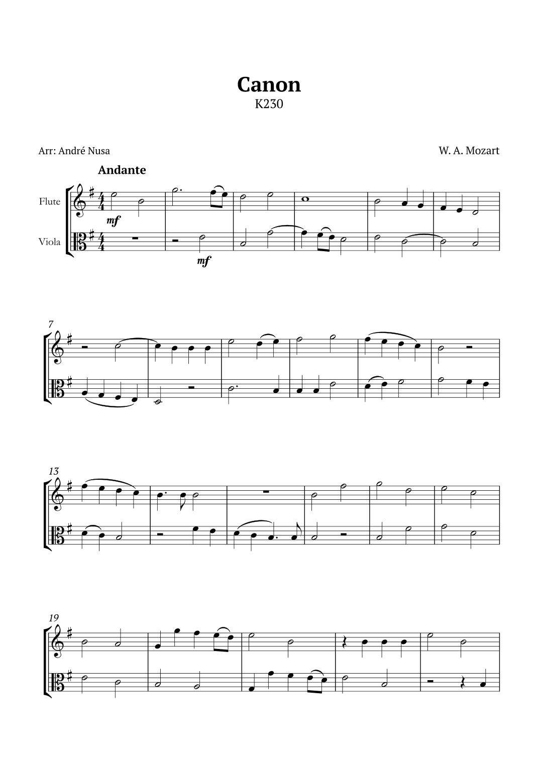 Canon K230 (arr. André Nusa)