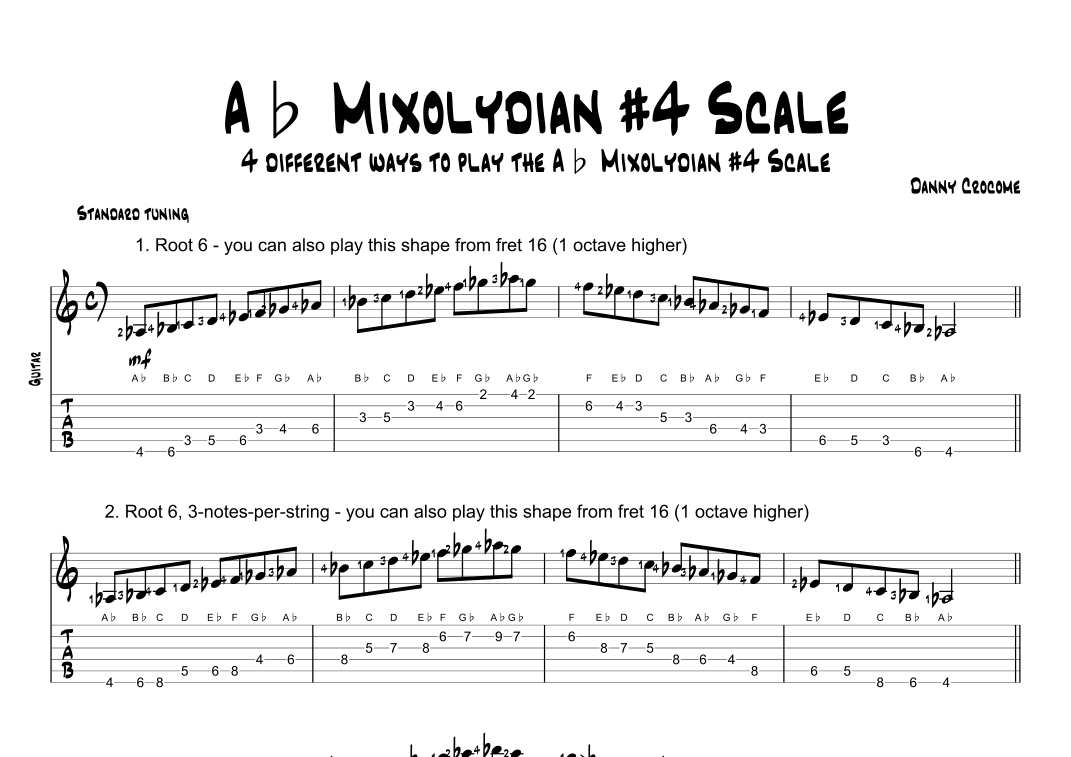 Ab Mixolydian #4 Scale (4 Ways to Play)