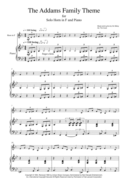 Addams Family Theme (arr. Tim Curd)