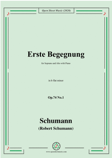 Schumann-Erste Begegnung,Op.74 No.1,in b flat minor,for Voice and Piano (arr. MSM)
