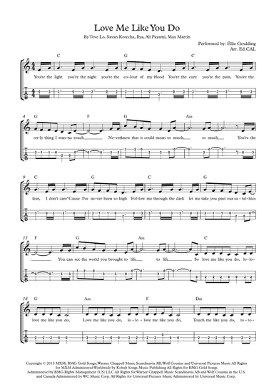 Love Me Like You Do (arr. Arr. Ed.CAL)