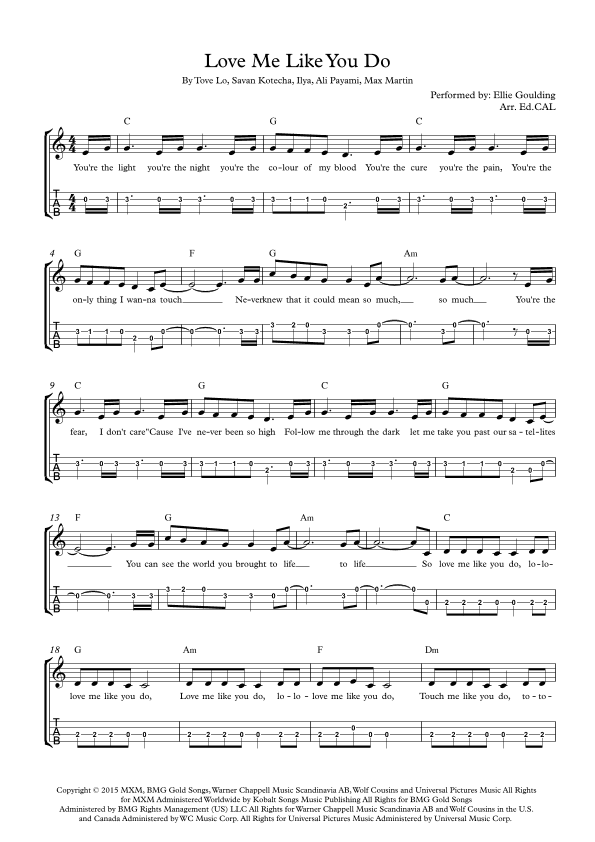 Love Me Like You Do (arr. Arr. Ed.CAL)