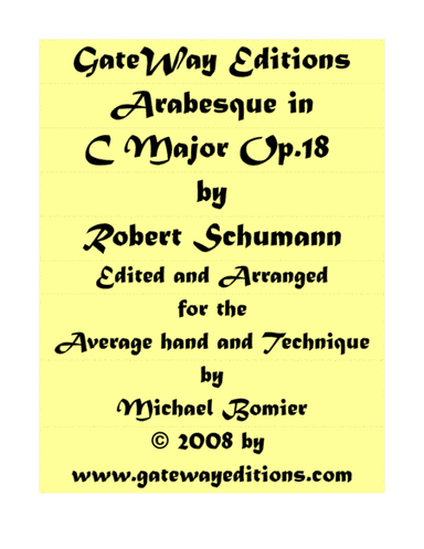 Arabesque in C Major Op.18 (arr. Michael Bomier)