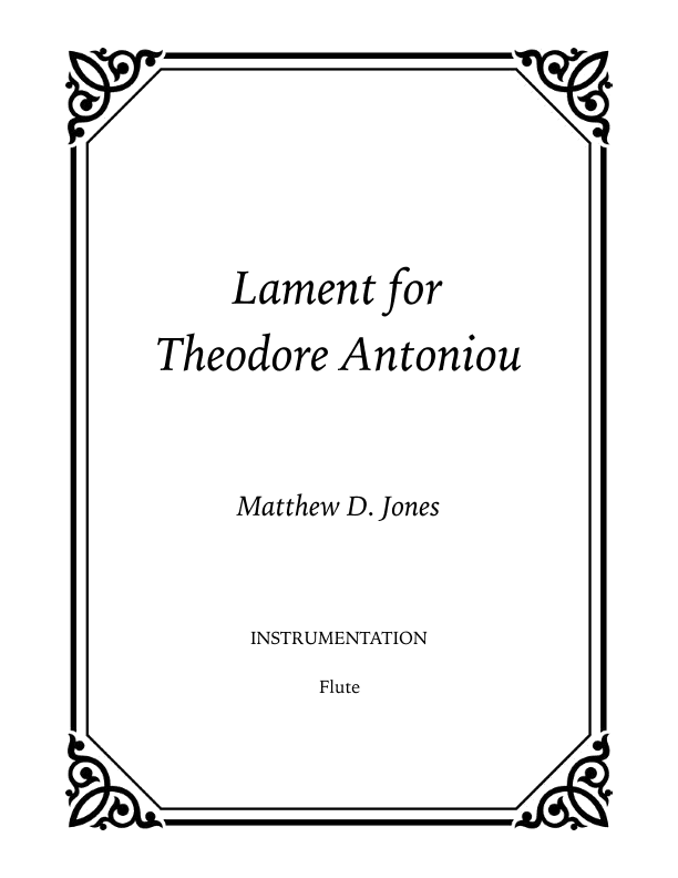 Lament for Theodore Antoniou
