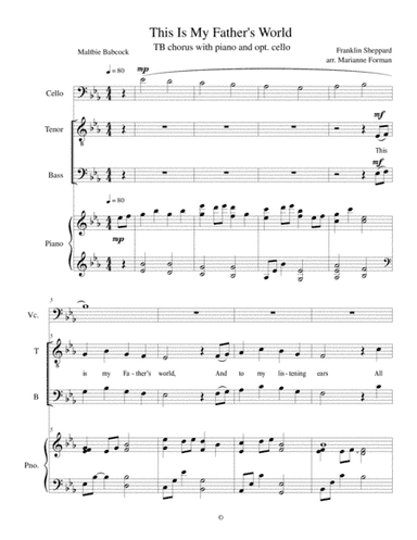 This is My Father's World (TB) (arr. Marianne Forman)