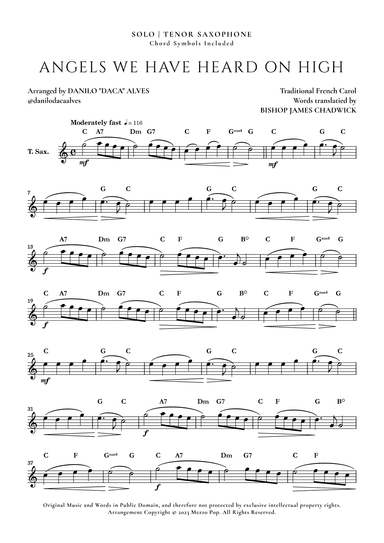 Angels We Have Heard On High (arr. Danilo "Daca" Alves)
