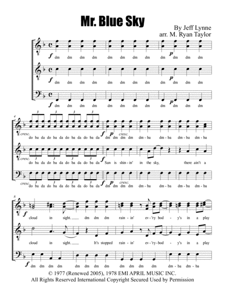 Mr. Blue Sky (arr. M. Ryan Taylor)
