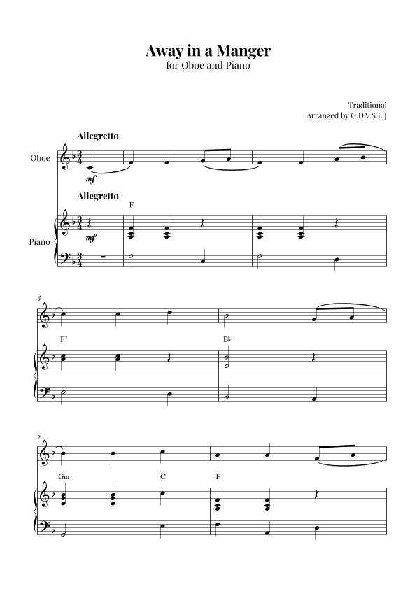 Away in a Manger (arr. G.D.V.S.L.J)