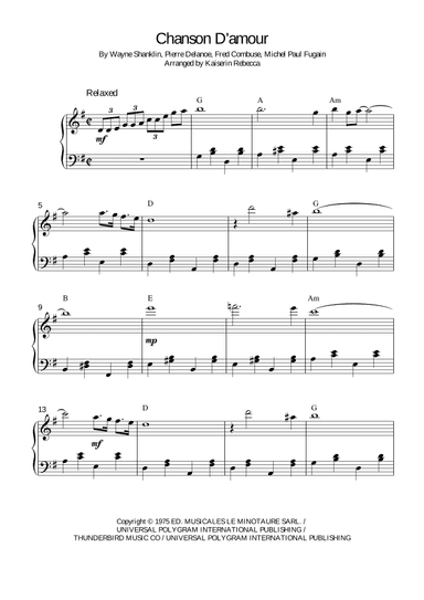 Chanson D'amour (arr. Kaiserin Rebecca)