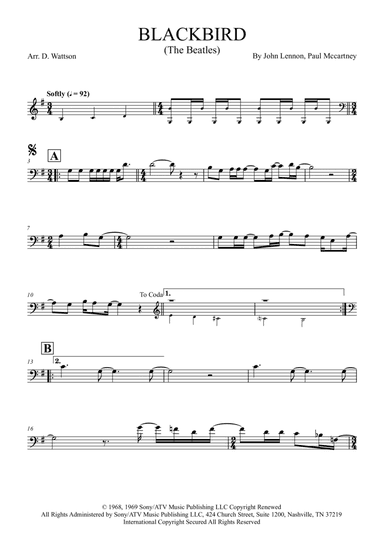 Blackbird (arr. Douglas Wattson)