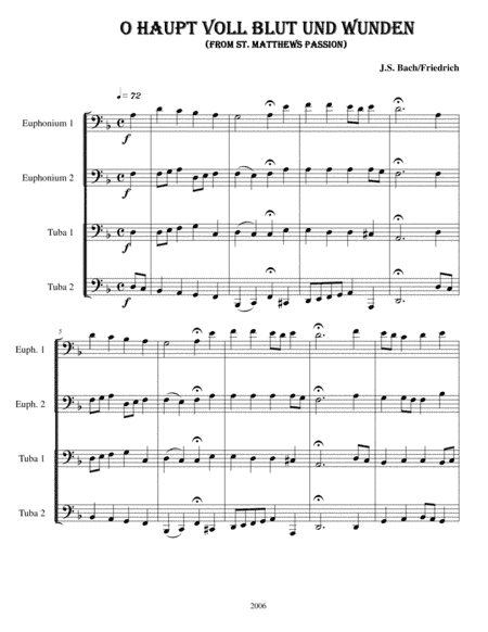 O Haupt Voll Blut Und Wunden (arr. Kenneth D. Friedrich)