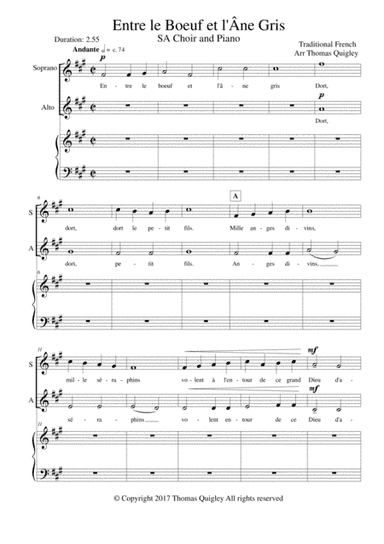 Entre le boeuf et l'âne gris (arr. Thomas Quigley)