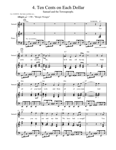 Ten Cents On Each Dollar (Samuel & the Prophetesses) from "The Kings" - ACT 1:Song 4