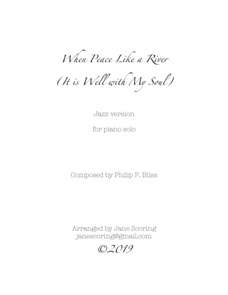 When Peace like a River (It is Well with my Soul) (arr. Jane Scoring (Evgeniya Kozhevnikova))