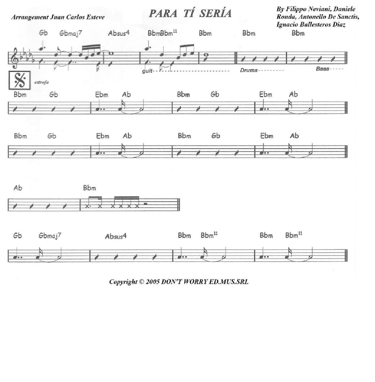 Para Ti Seria (arr. juan carlos esteve / Gran Coda)