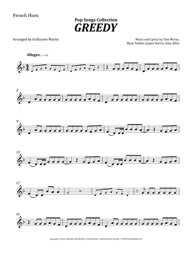 Greedy (arr. Guillaume Martin)