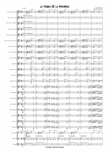 La Virgin de Macarena UK brass band feature for 2 solo cornets/trumpets (arr. Phil Lawrence)