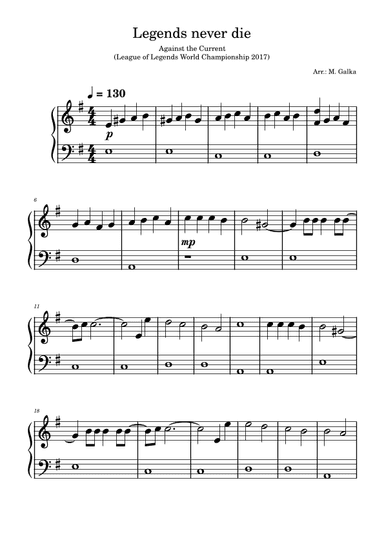 Legends Never Die (arr. Magdalena Galka)