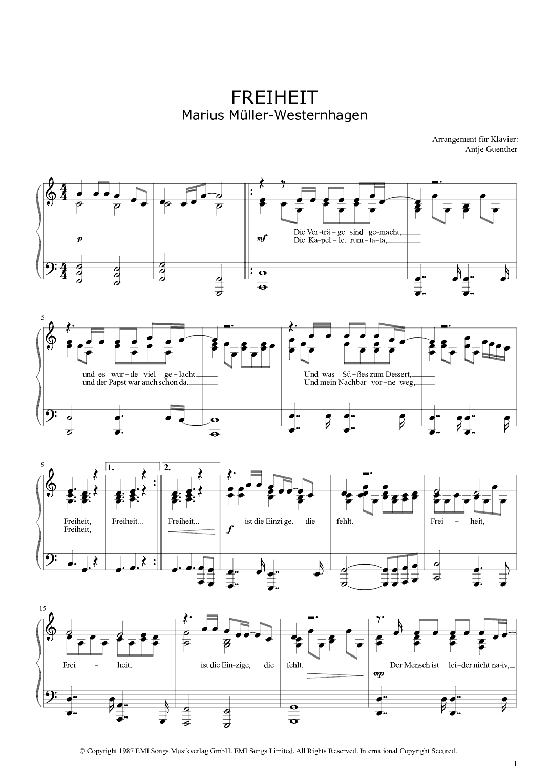 Freiheit (arr. Antje Günther)