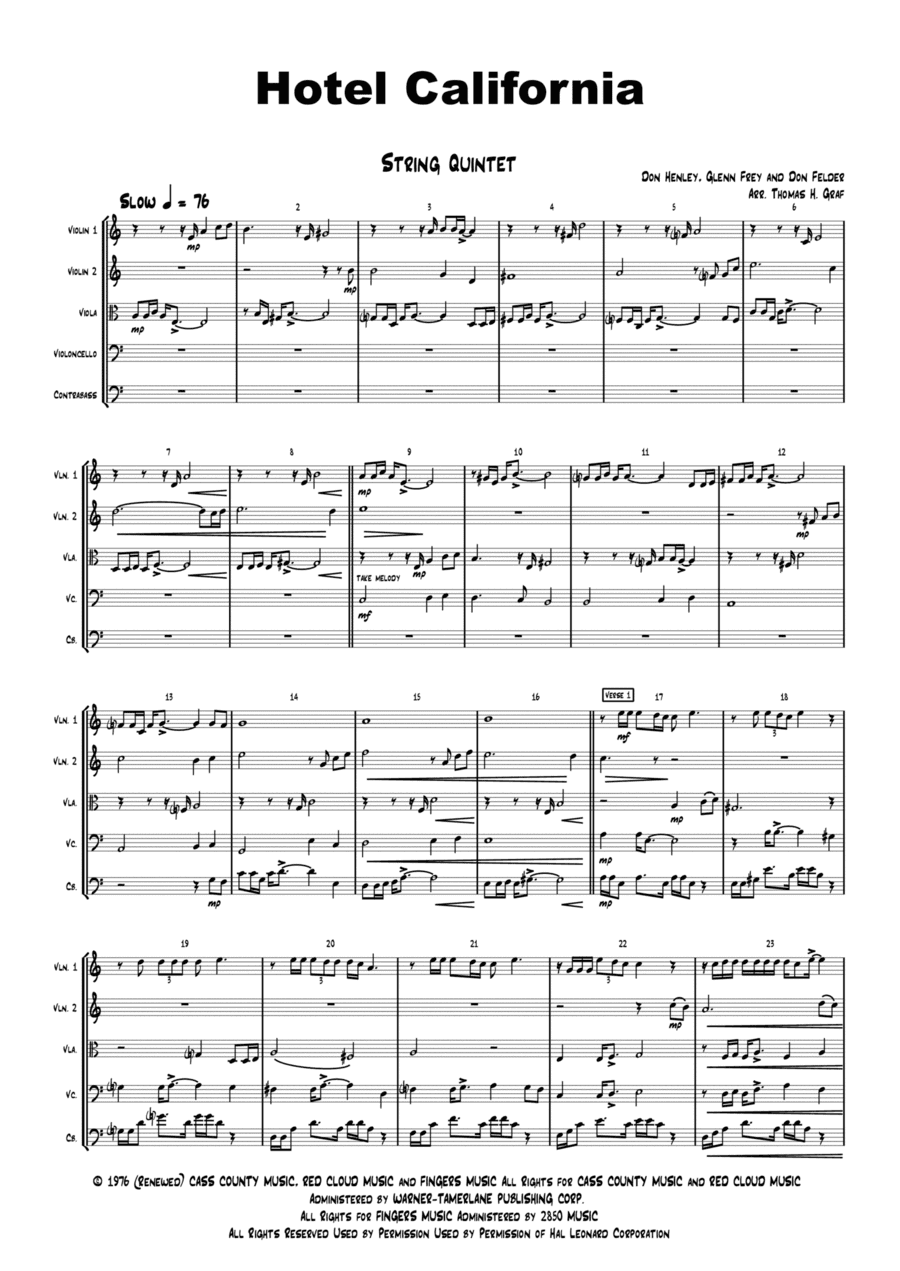 Hotel California (arr. Thomas Graf)