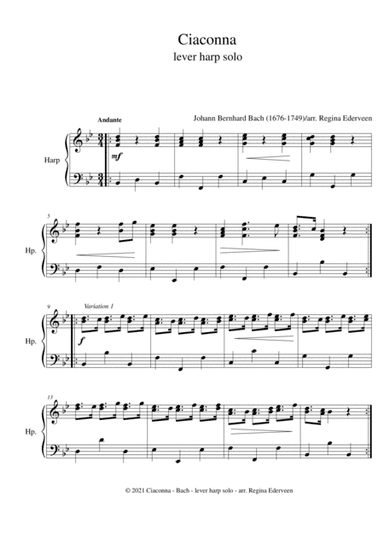 Ciaconna (J.B. Bach) - lever harp solo