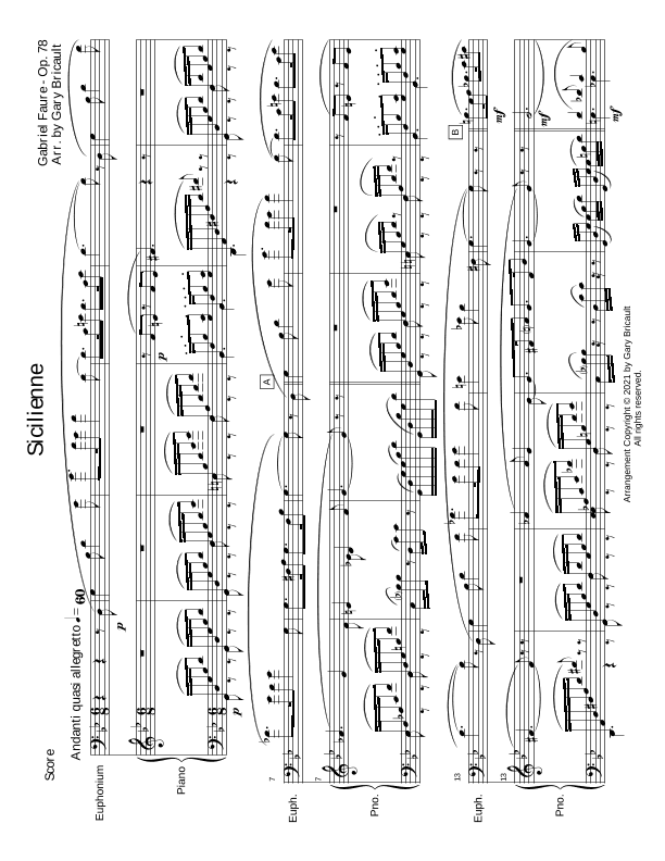 Sicilienne (Opus 78) (arr. Gary Bricault)