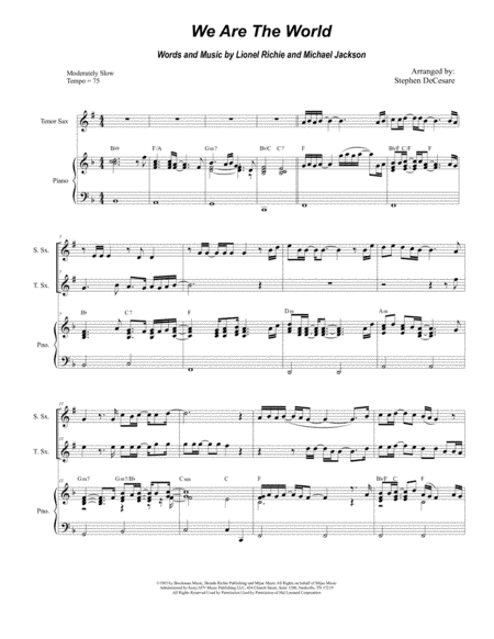 We Are The World (arr. Stephen DeCesare)