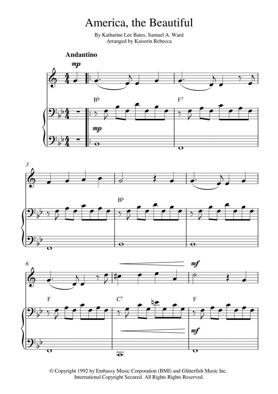America The Beautiful (arr. Kaiserin Rebecca)