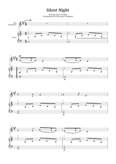 Silent Night (Stille Nacht) (arr. Henrique F Mangoni)