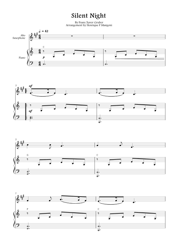 Silent Night (Stille Nacht) (arr. Henrique F Mangoni)