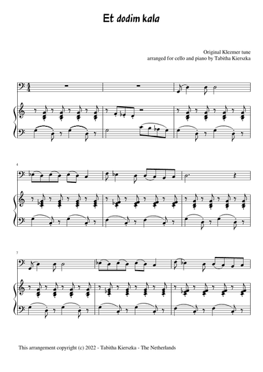 Et Dodim Kala - Klezmer Tune (arr. Tabitha Kierszka)