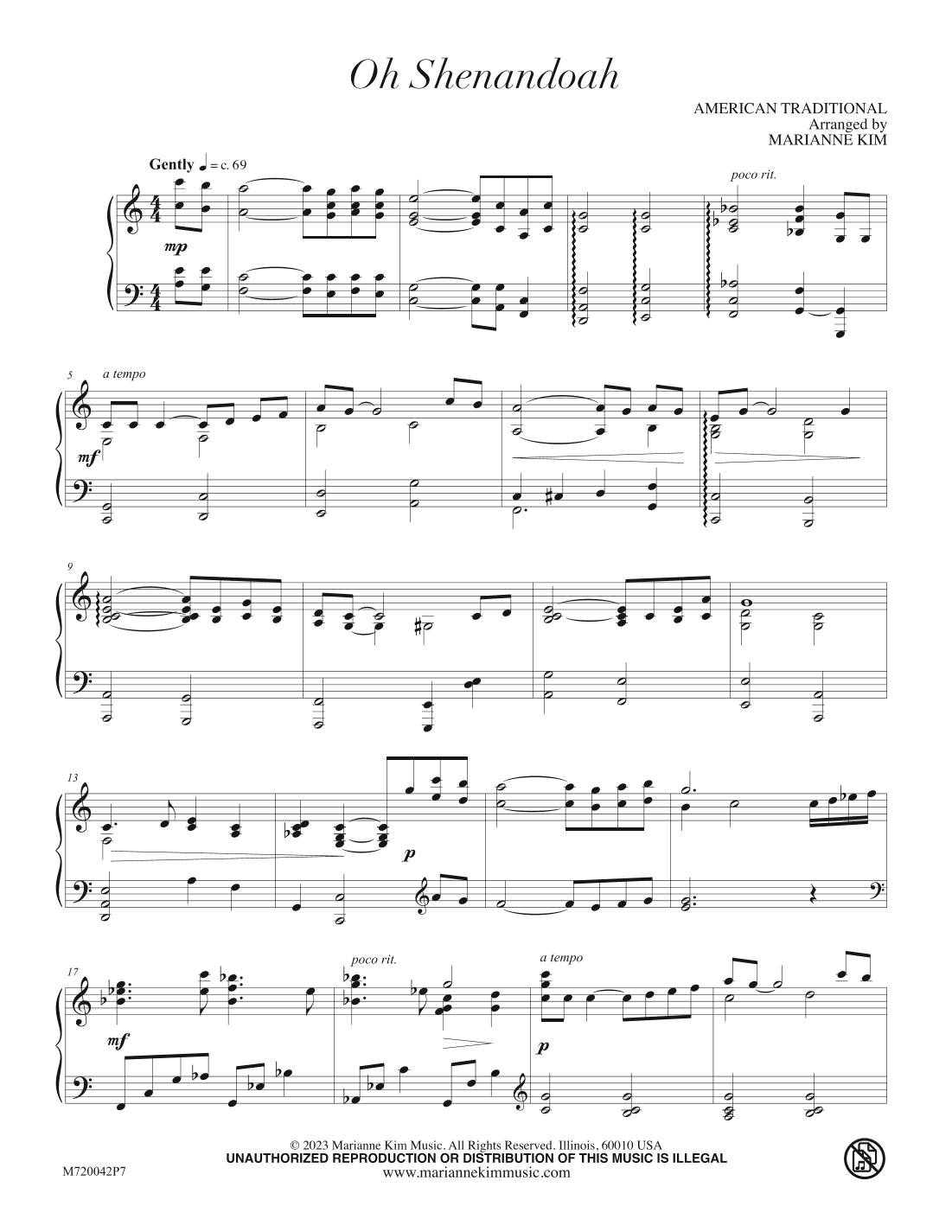 Oh Shennandoah (arr. Marianne Kim)