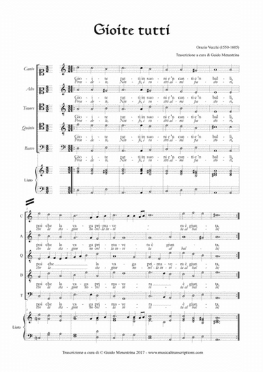 Orazio Vecchi (1550-1605) - Gioite tutti (arr. Guido Menestrina)